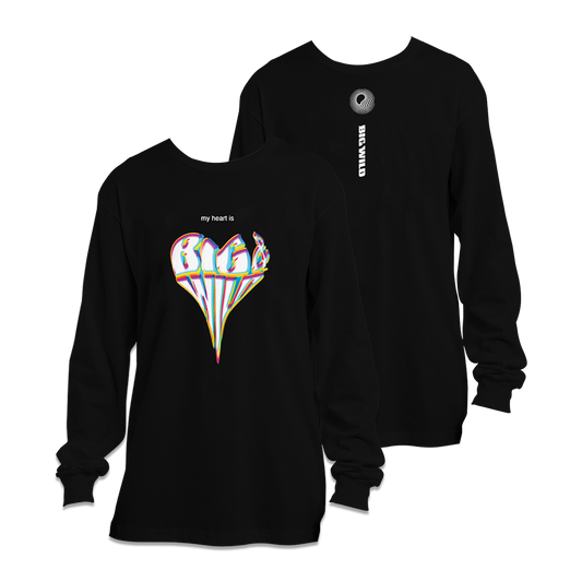My Heart Is Big And Wild Crewneck Sweatshirt (Black)