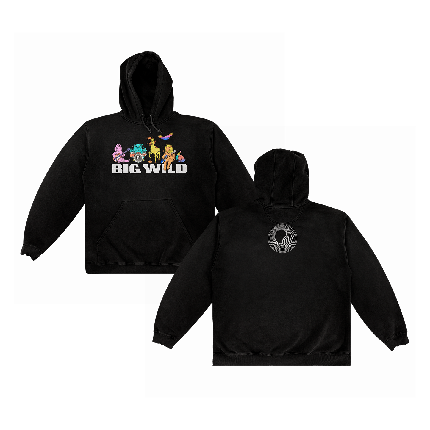 Animals Pullover Hoodie (Black)